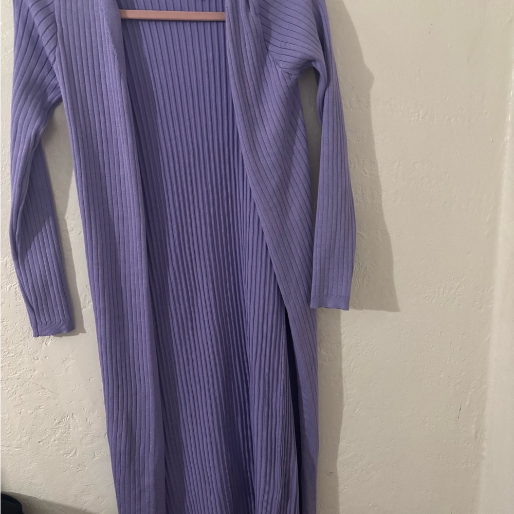 Daisy Lavender Ribbed Cardigan - Picture 7 of 12